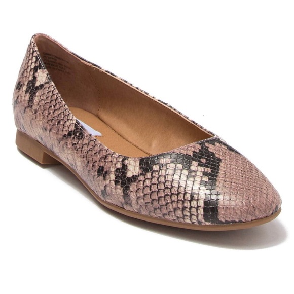 Steve Madden Danny Faux Leather Sand Python Ballerina Flats Size 9 - Picture 1 of 16